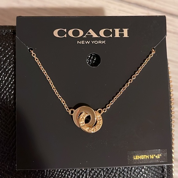 Coach Gold Interlocking Open Circle Pendant Necklace. NWT. Women’s Necklace. - Picture 7 of 7